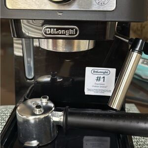 DeLonghi Black Espresso Machine with Steam Wand